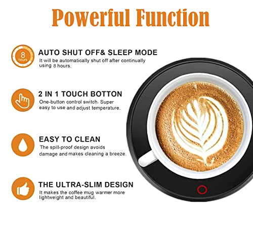 Coffee Mug Warmer, Smart Beverage Warmer with Touch Screen Switch, Electric Mug Warmer for Office Home Use, Cup Warmer Plate for Coffee, Milk, Tea, Water