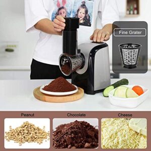 Homdox Salad Maker Electric Slicer Shredder Greater Electric Cheese Grater Salad Maker Machine Carrot Slicer with 5 Stainless Steel Rotary Blades, One-Touch Control