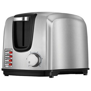 black+decker 2-slice toaster, modern, stainless steel, t2707s, silver