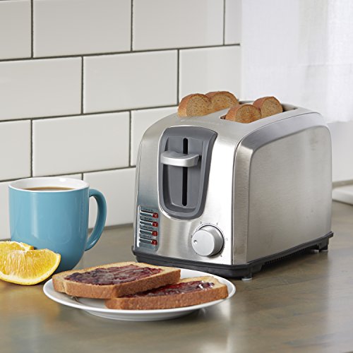 BLACK+DECKER 2-Slice Toaster, Modern, Stainless Steel, T2707S, Silver