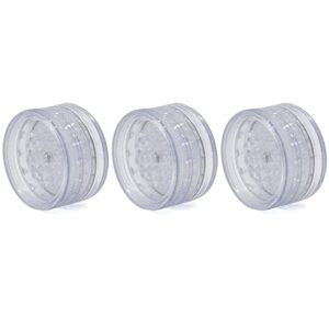3 pack herb grinder for manual, 2.5in small spice grinder with storage, portable and disposable plastic herb grinder, clear