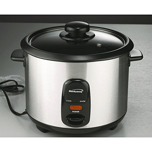 Brentwood Rice Cooker, 10-Cup, Stainless Steel