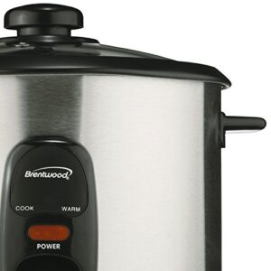 Brentwood Rice Cooker, 10-Cup, Stainless Steel