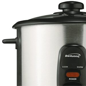 Brentwood Rice Cooker, 10-Cup, Stainless Steel