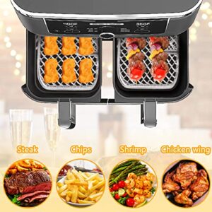 BABORUI Air Fryer Rack for Ninja Dual Air Fryer, 3-Layer Dehydrator Rack for Expanding Food Capacity, Time-Saving Air Fryer Accessories Compatible with Ninja Foodi Air Fryer DZ201