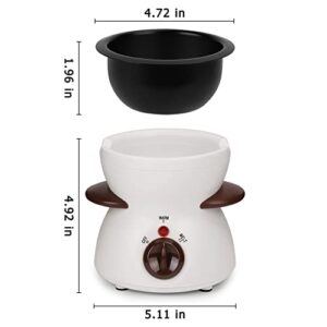 Micnaron Chocolate Fondue Pot, Electric Chocolate Melting Pot, Chocolate Maker Chocolate Marshmallow Candy Melting Warming Fondue Set Dipping Pot with 10pcs Forks & Removable Pot for Party, White