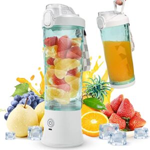 portable blender, personal size blenders for shakes and smoothies, 20 oz personal smoothie blender with usb rechargeable for home, office, sports and travel outdoors