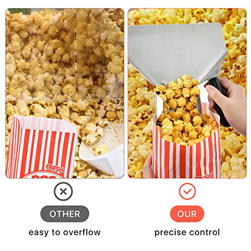 Elesunory 202Pcs Popcorn Machine Supplies Set- 1Pcs Kernel Sifting Speed Scoop 1Pcs Seasoning Dredge 200Pcs Popcorn Bags- Popcorn Kit for Commercial and Home Use (2 Oz)