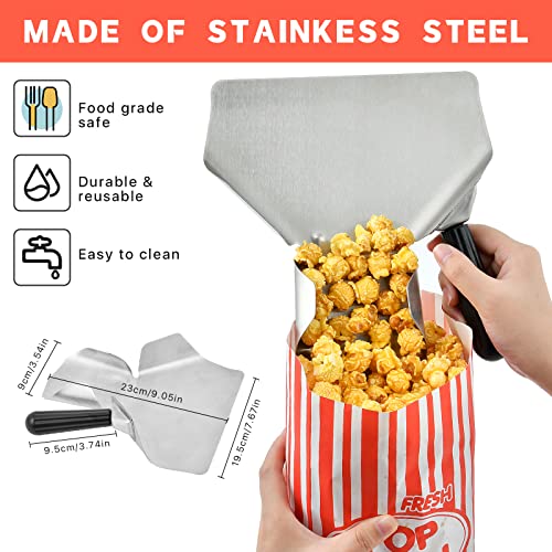 Elesunory 202Pcs Popcorn Machine Supplies Set- 1Pcs Kernel Sifting Speed Scoop 1Pcs Seasoning Dredge 200Pcs Popcorn Bags- Popcorn Kit for Commercial and Home Use (2 Oz)