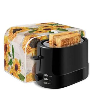 Annejudy Vintage Sunflower Toaster Cover, 4 Slice Small Appliance Bread Maker Cover for Kitchen, Dustproof Toaster Oven Cover