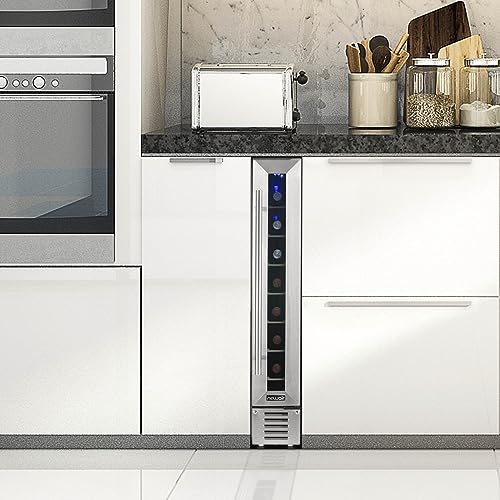 NewAir 6" Built-In 7 Bottle Wine Fridge, Stainless Steel