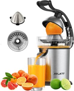 aslatt citrus juicer electric, stainless steel orange juicer squeezer juice maker for lime grapefruit lemon，orange juicer machine, detachable design, easy clean