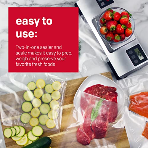 Nesco VSS-01 Automatic Food Vacuum Sealer with Digital Scale and Bag Starter Kit, Silver