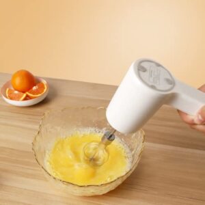 tanrom hand mixer electric 2 in 1 wireless hand mixer 3-speed portable egg beater, butter beater, kitchen baking cake, cream and cooking, lightweight (white)