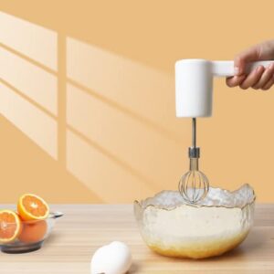 Tanrom Hand Mixer Electric 2 in 1 Wireless Hand Mixer 3-Speed Portable Egg Beater, Butter Beater, Kitchen Baking Cake, Cream and Cooking, Lightweight (White)