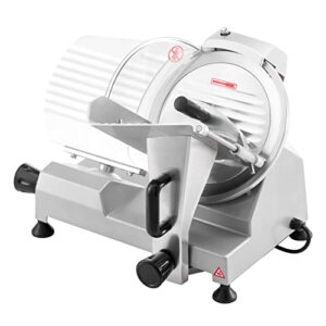 wilprep commercial meat slicer, 10-inch stainless steel blade meat slicer with adjustable thickness(0-0.5"), bread butter chicken food slicer kitchen appliance