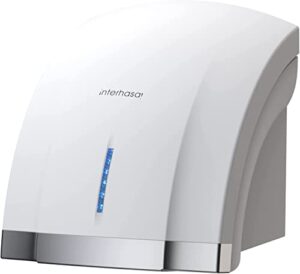 interhasa! commercial hand dryer, automatic electric hand dryer 1800w high speed hand dryer for commercial and household noise reduction （white）