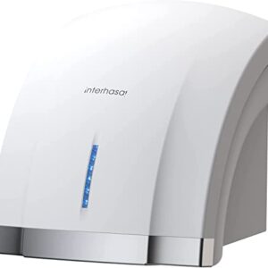 interhasa! Commercial Hand Dryer, Automatic Electric Hand Dryer 1800W High Speed Hand Dryer for Commercial and Household Noise Reduction （White）
