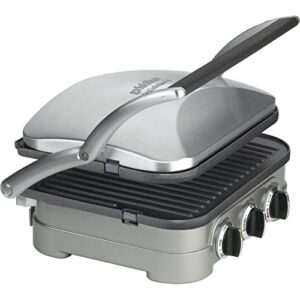 Cuisinart 5-in-1 Grill Griddler Panini Maker Bundle with Waffle Attachment (GR-4N) - Includes Grill and Waffle Plates