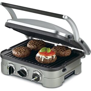 Cuisinart 5-in-1 Grill Griddler Panini Maker Bundle with Waffle Attachment (GR-4N) - Includes Grill and Waffle Plates