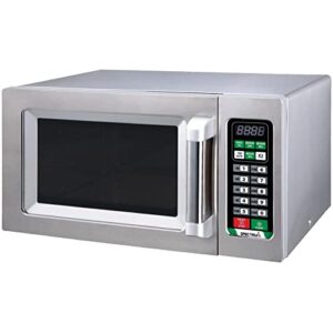 winco emw-1000st commercial-grade microwave oven, 9 cubic feet, silver