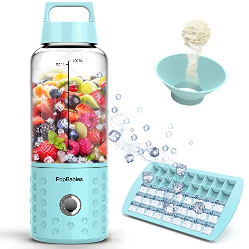 Travel Bottle for PopBabies Smoothie Blender, this blue bottle is compatible with new version