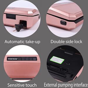 YOVYOV Vacuum Sealer Machine, 80kPa Vacuum Sealer Machine with Starter Kits, Vacuum Air Sealing System for Food Preservation, Dry & Moist Food Modes, Compact Design (Rose Gold）