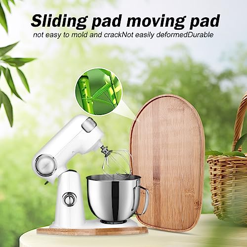 Bamboo Stand Mixer Sliding Mat: Bamboo Mixer Slider Fit for 4.5-5 Qt Stand Mixer, Mixer Appliance Moving Tray, Kitchen Countertop Storage Mover Sliding Caddy, Kitchen Aid Mixers Accessories