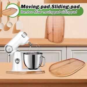 Bamboo Stand Mixer Sliding Mat: Bamboo Mixer Slider Fit for 4.5-5 Qt Stand Mixer, Mixer Appliance Moving Tray, Kitchen Countertop Storage Mover Sliding Caddy, Kitchen Aid Mixers Accessories