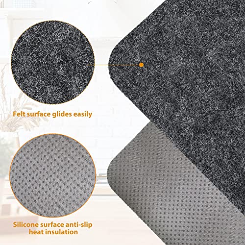 Heat Resistant Air Fryer Mat, 2PCS Kitchen Countertop Heat Protector Mat, Non Slip Appliance Slider Aid Pad for Air Fryer, Coffee Maker, Blender,Toaster, 17.3” x 11.8”