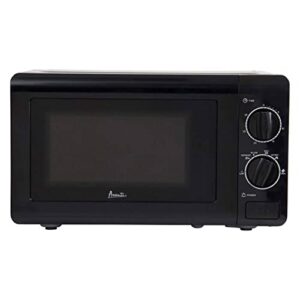 avanti mm07v1b microwave oven 700-watts compact mechanical with 5 power settings, defrost, full range temperature control and glass turntable, 0.7 cu ft, black