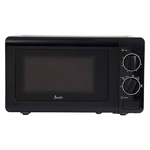 Avanti MM07V1B Microwave Oven 700-Watts Compact Mechanical with 5 Power Settings, Defrost, Full Range Temperature Control and Glass Turntable, 0.7 cu ft, Black