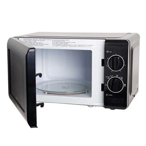 Avanti MM07V1B Microwave Oven 700-Watts Compact Mechanical with 5 Power Settings, Defrost, Full Range Temperature Control and Glass Turntable, 0.7 cu ft, Black