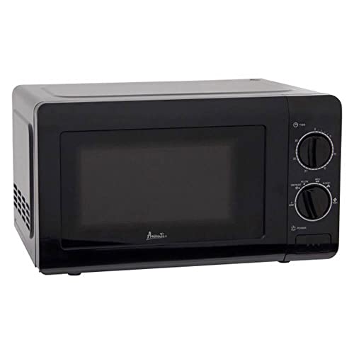 Avanti MM07V1B Microwave Oven 700-Watts Compact Mechanical with 5 Power Settings, Defrost, Full Range Temperature Control and Glass Turntable, 0.7 cu ft, Black