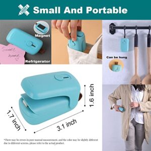 Mini Bag Sealer, Mini bag sealer heat seal,Bag Sealers,Handheld Heat Vacuum Sealer, 2 in 1 Heat Sealer and Cutter with Lanyard, Portable Bag Resealer Machine for Plastic Bags Food Storage Snacks Freshness (2xAA Batteries Included)-Green