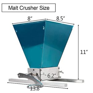 Malt Crusher Adjustable Barley Grinder 2 Roller Grain Mill Stainless Steel Adjustable Barley Grinder with Cleaning Brush and Large Capacity Hopper for Beer Brewing by LUCKEG