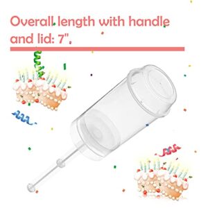 EKIND Clear Push-Up Cake Pop Shooter (Push Pops) Plastic Containers with Lids, Base & Sticks, Pack of 12