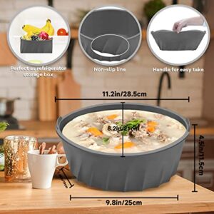 Silicone Slow Cooker Liner - Reusable, Leakproof & BPA-Free, Fits 6-7 Quart Oval Crock-Pot, Compatible with Hamilton Beach, Dishwasher Safe Cooking Liner (Grey)