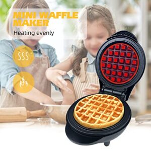 Aoruru Mini Waffle Maker Electric waffle iron Nonstick Chaffle Maker for Kids 600W