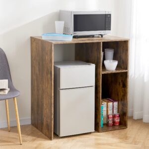 Yak About It® Mini Fridge Dorm Station - Dark Wood