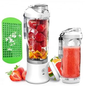 portable blender, personal size juicer blender for shakes and smoothies 20 oz travel blender usb rechargeable mini blender with 6 blade for home, kitchen, office, sports