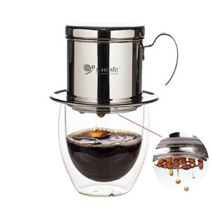 Coffee Maker Pot, Stainless Steel Vietnamese Coffee Drip Filter Maker Single Cup Coffee Drip Brewer - Portable for Home Kitchen Office Outdoor Use - Best Gift Choice for Baristas and Coffee Lovers