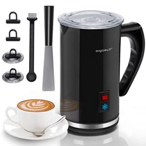 Milk Frother, Aigostar Electric Milk Frother and Steamer, Automatic Milk Steamer for Hot/Cold Froth, 4-in-1 Milk Warmer and Foam Maker for Coffee, Hot Chocolates, Latte, Cappuccino, Silent, 8.1oz