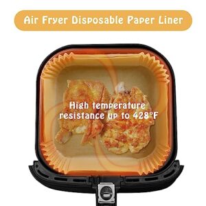 Square Mini Air Fryer Liners for 2qt Air Fryer, 100 Pcs Non-Stick Air Fryer Parchment Paper Pads Air Fryer Liners