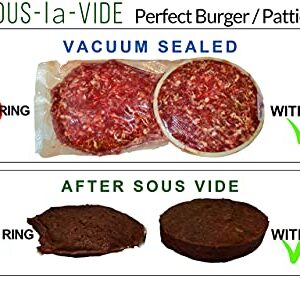 Sous Vide Perfect Hamburger/Burger Immersion Cooking Rings, SET of 6 (1/3 LB. Rings)