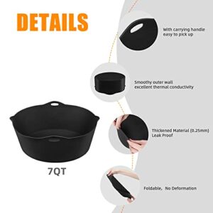 Slow Cooker Liners Silicone Divider for 7-8 Quart Oval Crock pot, Easy Dishwasher Cleaning, Food-grade Silicone, Safe Reusable and Leak-proof fit for Family Dinners (Black)