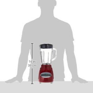 Brentwood Blender with Glass Jar, 12-Speed + Pulse, Red