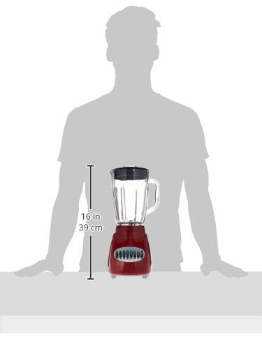 Brentwood Blender with Glass Jar, 12-Speed + Pulse, Red