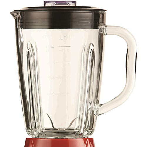 Brentwood Blender with Glass Jar, 12-Speed + Pulse, Red