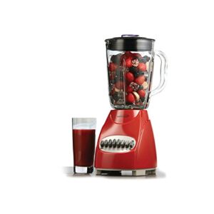 Brentwood Blender with Glass Jar, 12-Speed + Pulse, Red